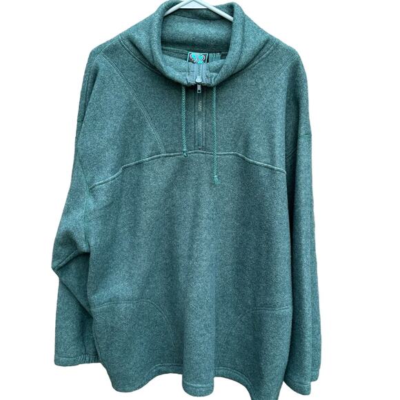 Vintage Santana Fleece Green Pull Over Sweater Soft Large - Picture 1 of 4